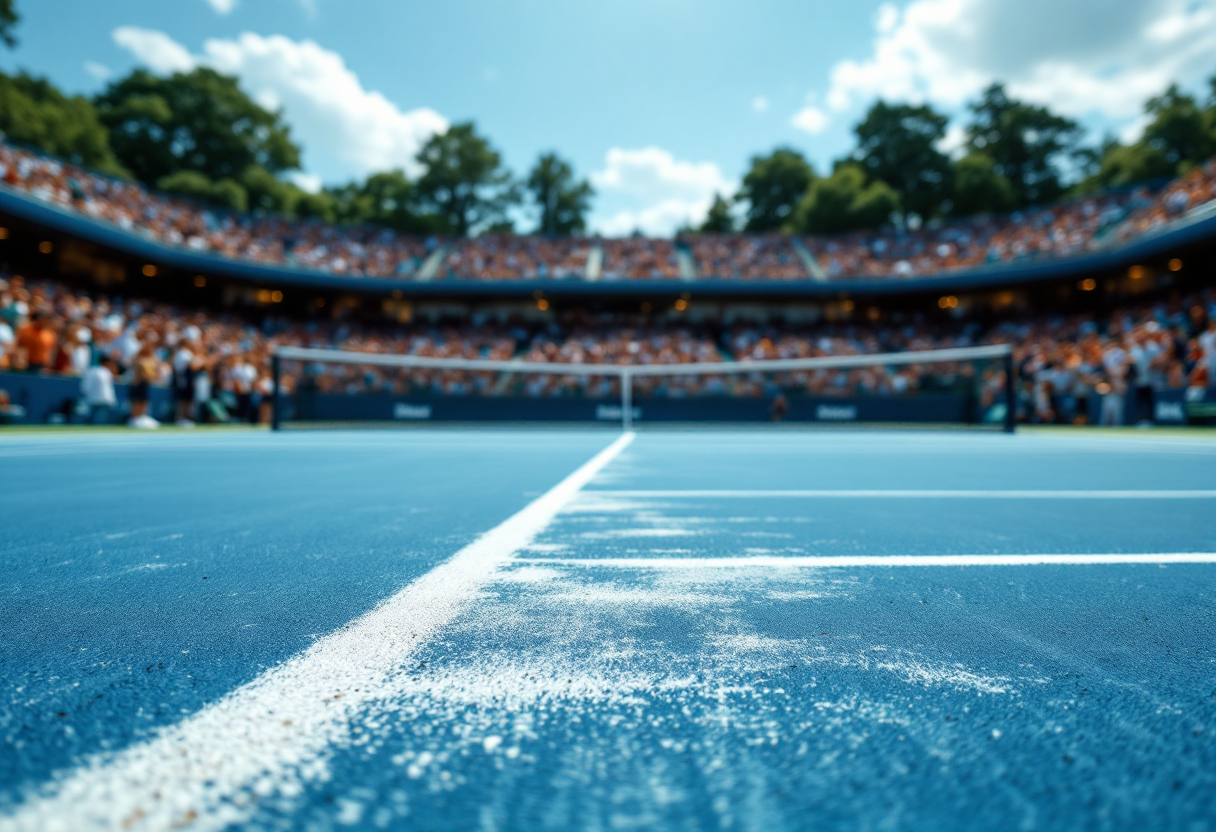 Daphne Mpetshi-Perricard in azione sul campo da tennis