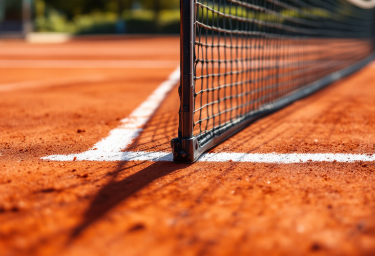 Darderi in azione durante un torneo di tennis