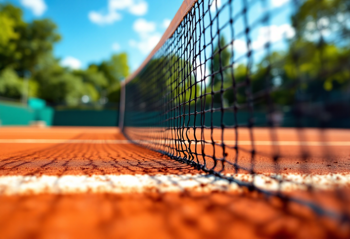 Tennisti in campo durante una manifestazione per i diritti