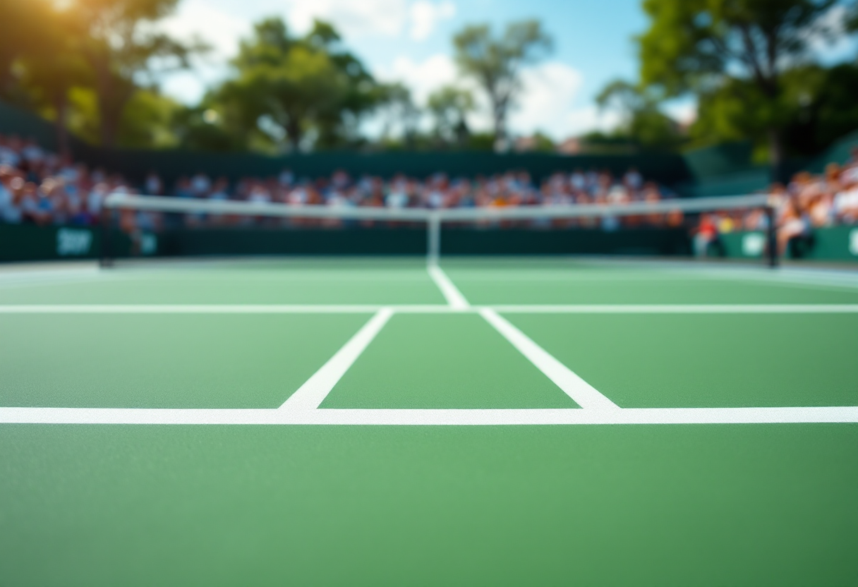 Flavio Cobolli in azione durante l'ATP 500 di Amburgo