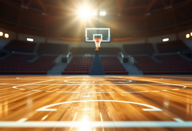 Giocatori del Carpegna Prosciutto Basket Pesaro in azione