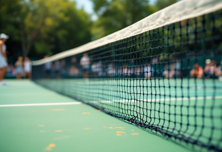 Giocatrici di tennis italiano in azione sul campo