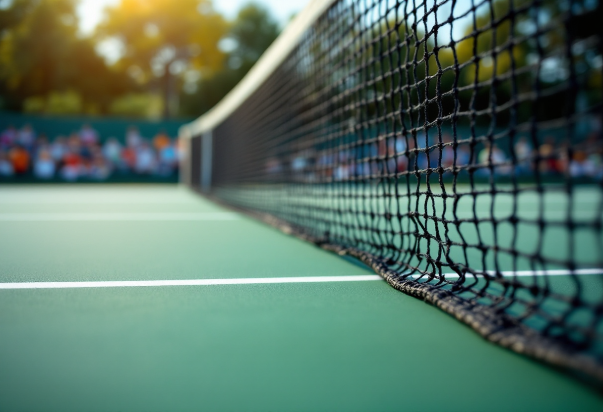 Giocatori di tennis italiani in azione sul campo