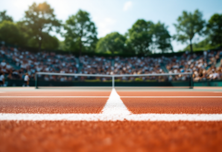 Gael Monfils esulta dopo una vittoria al Roland Garros