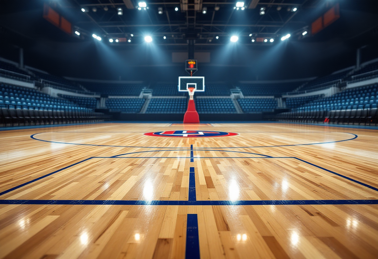 Giocatori di Trieste e Brescia in azione durante Gara 4