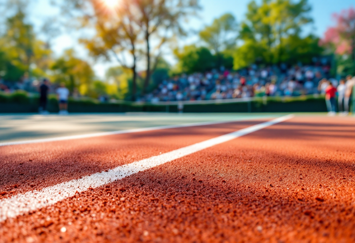 Giulio Zeppieri in azione al Roland Garros 2025