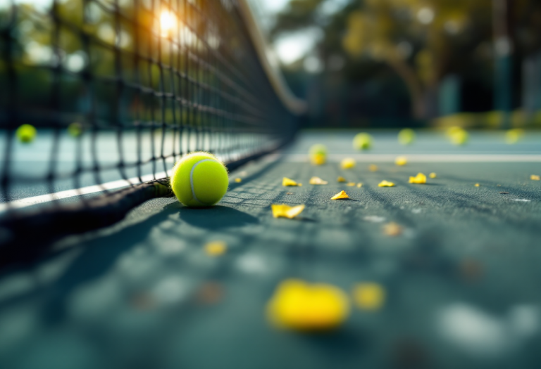 Giulio Zeppieri durante il match di qualificazione a Roma