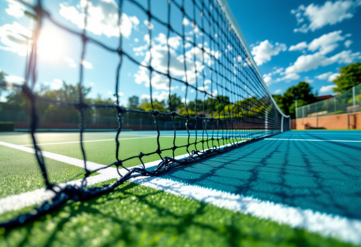 Giocatori di tennis in azione durante un torneo nel weekend