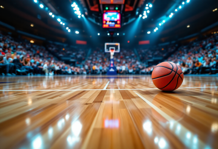 Giocatori Indiana Pacers e New York Knicks in azione