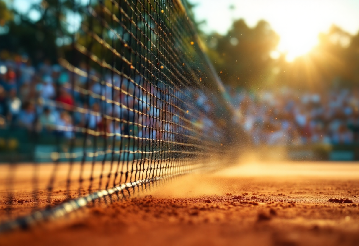 Jannik Sinner in azione agli ottavi di finale