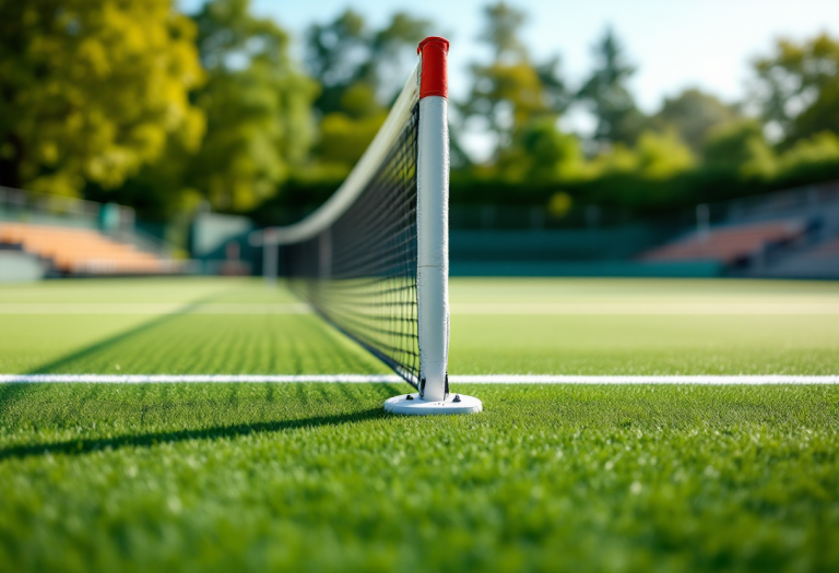Jannik Sinner in azione al Foro Italico durante il torneo