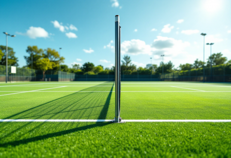 Jannik Sinner in azione durante un torneo di tennis