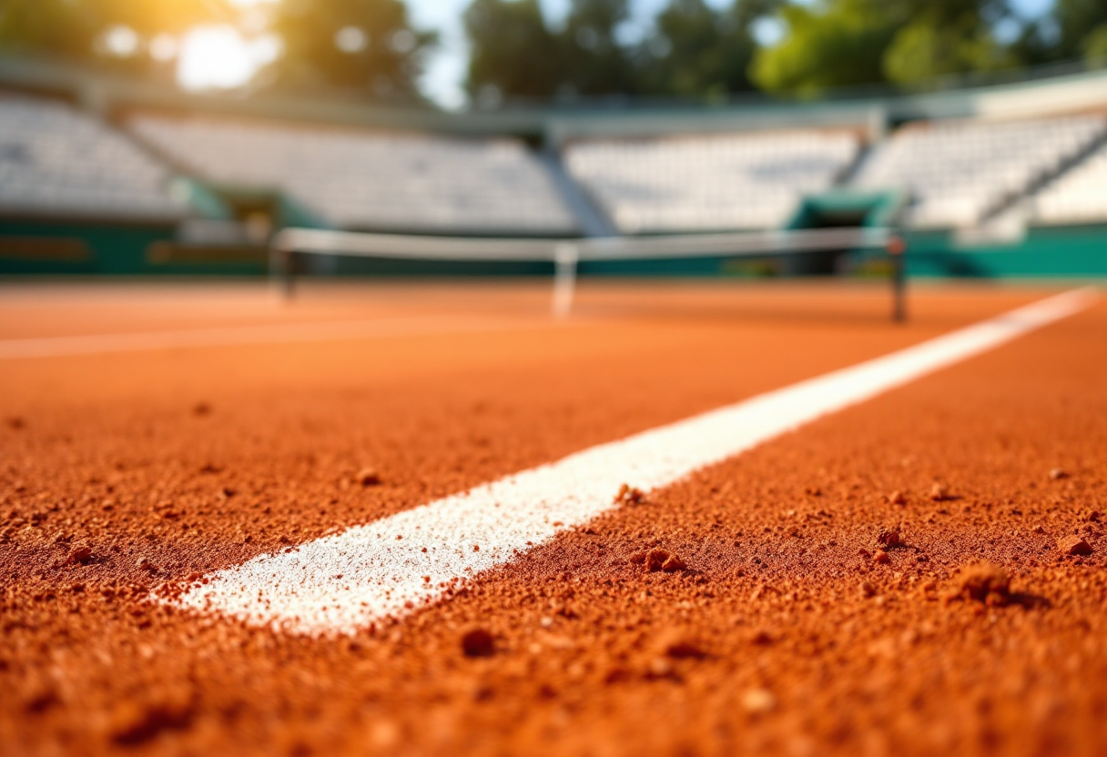 Jannik Sinner si allena per il Roland Garros 2025