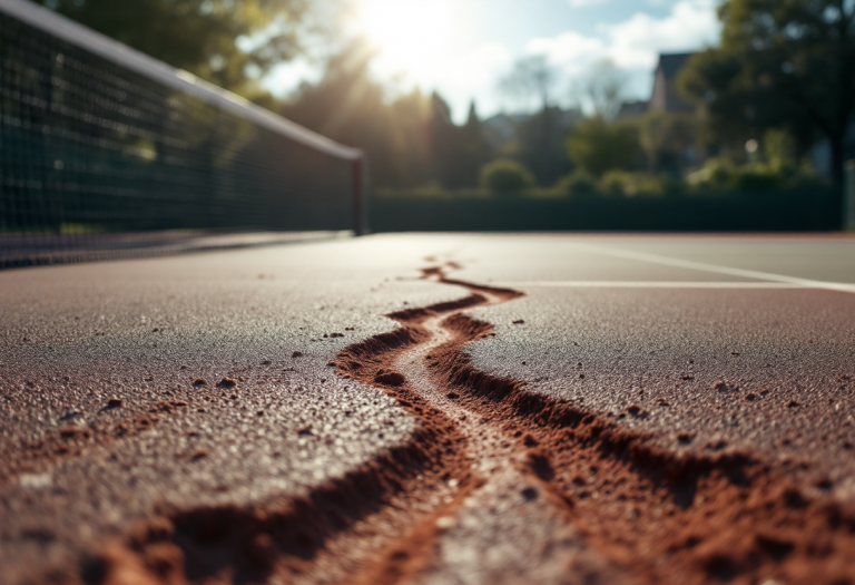 Jasmine Paolini e Luca Nardi durante una partita al Foro Italico