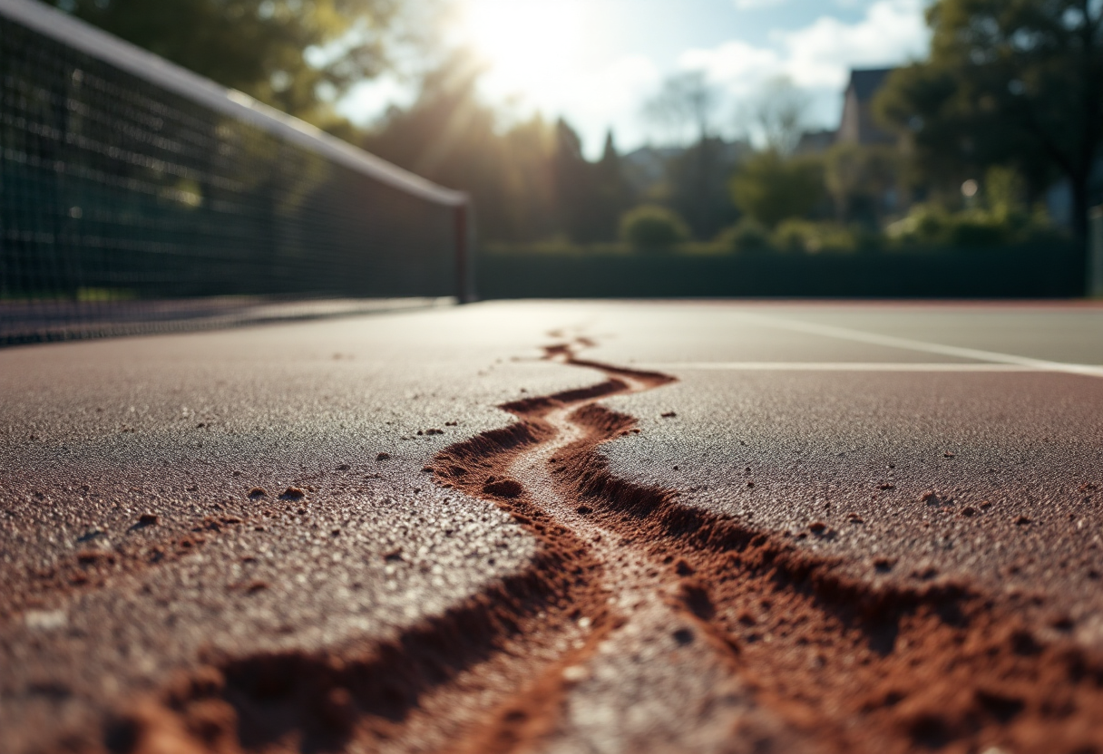 Jasmine Paolini e Luca Nardi durante una partita al Foro Italico