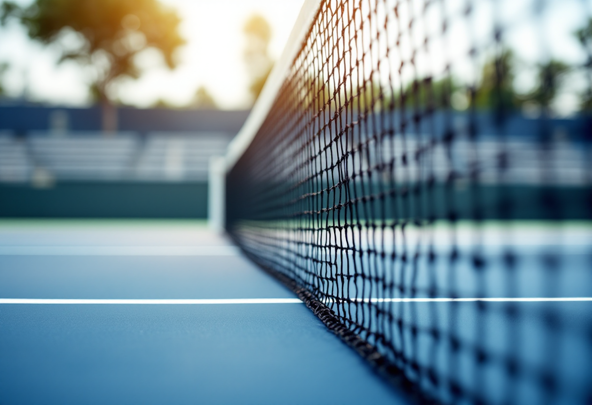 Lorenzo Musetti in azione durante un match a Roma