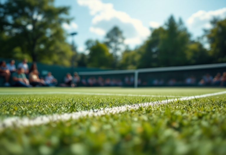 Lorenzo Musetti esulta dopo una vittoria importante nel tennis