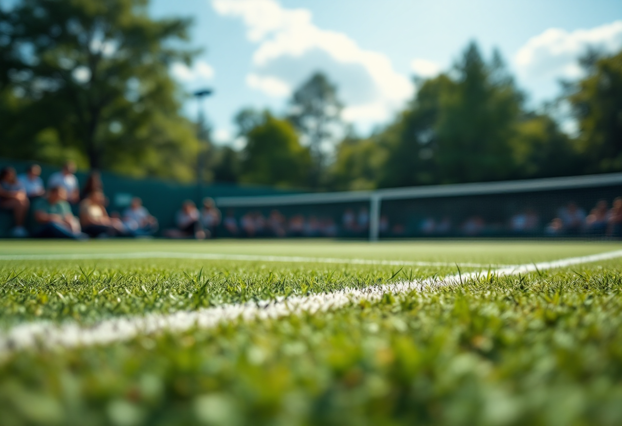 Lorenzo Musetti esulta dopo una vittoria importante nel tennis