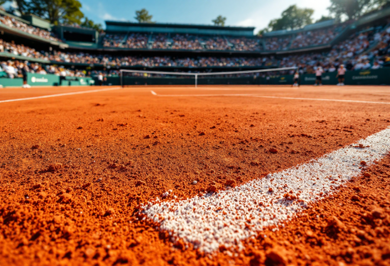 Luca Nardi durante il match contro Marozsan al Roland Garros