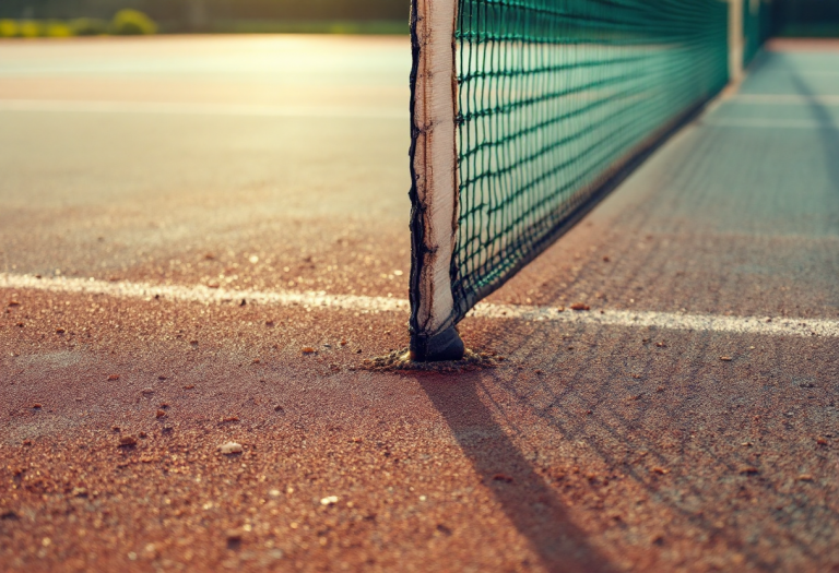 Mager in azione durante un torneo di tennis
