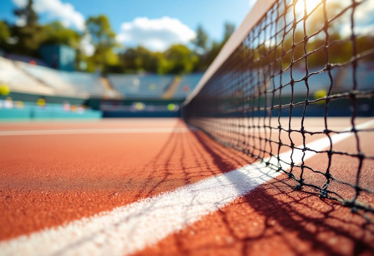 Matteo Arnaldi durante il match ATP 250 di Ginevra