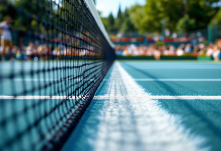 Novak Djokovic in campo con la famiglia durante un torneo