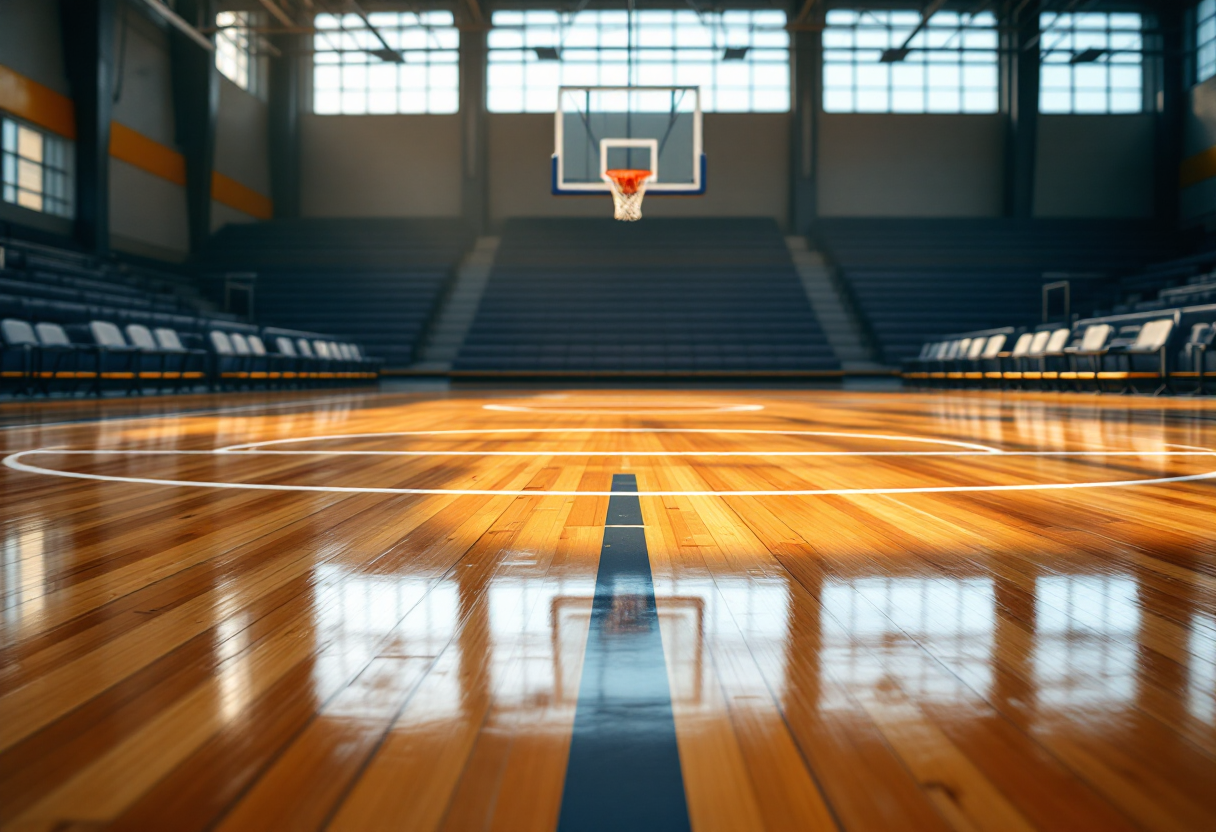 Giocatori di Fortitudo Bologna e Cantù in azione durante i playoff