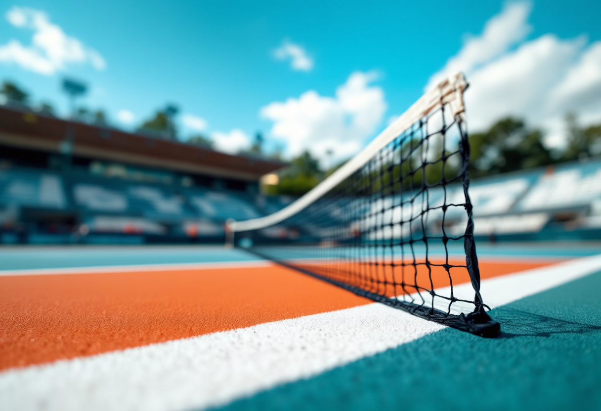 Giocatori italiani di tennis in azione durante un torneo