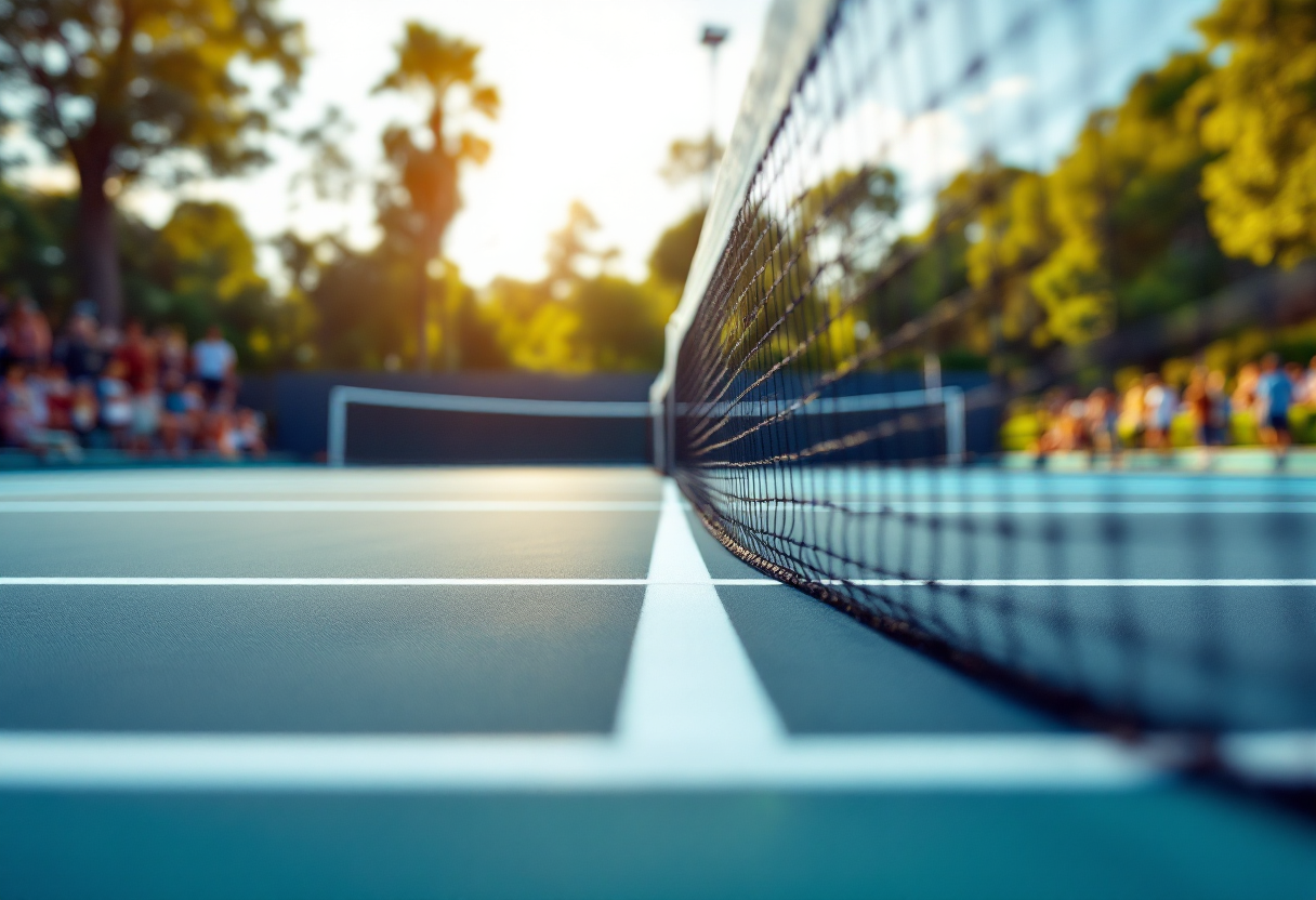 Francesco Passaro in azione durante la sconfitta agli Internazionali BNL d'Italia