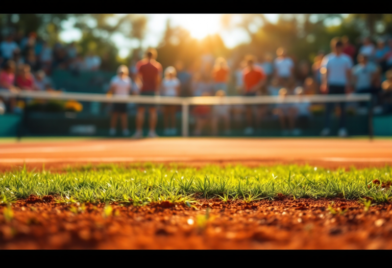 Jannik Sinner durante la preparazione per il Roland Garros