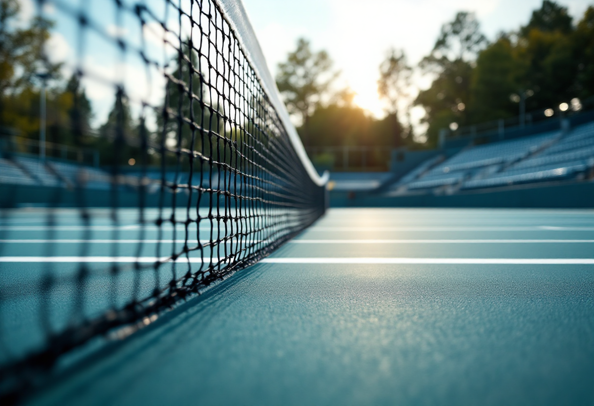 Giocatrici di tennis femminile in azione durante un match