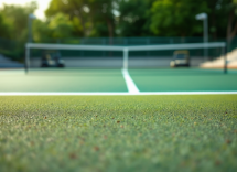 Giocatori di tennis in azione durante un incontro
