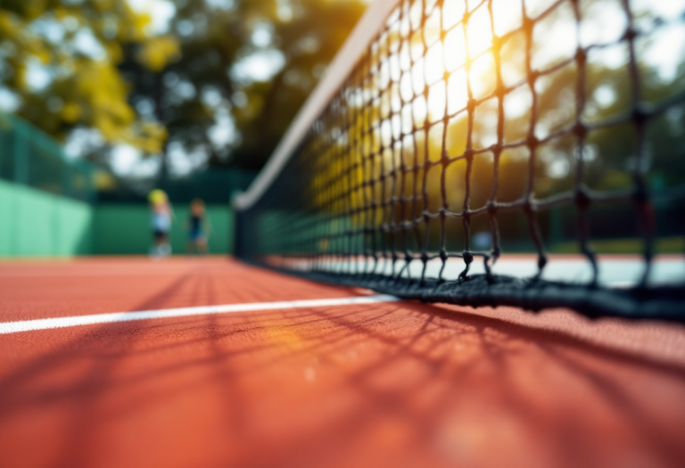 Giocatori di tennis in azione durante un incontro importante