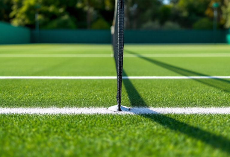 Giocatori di tennis in azione durante un incontro