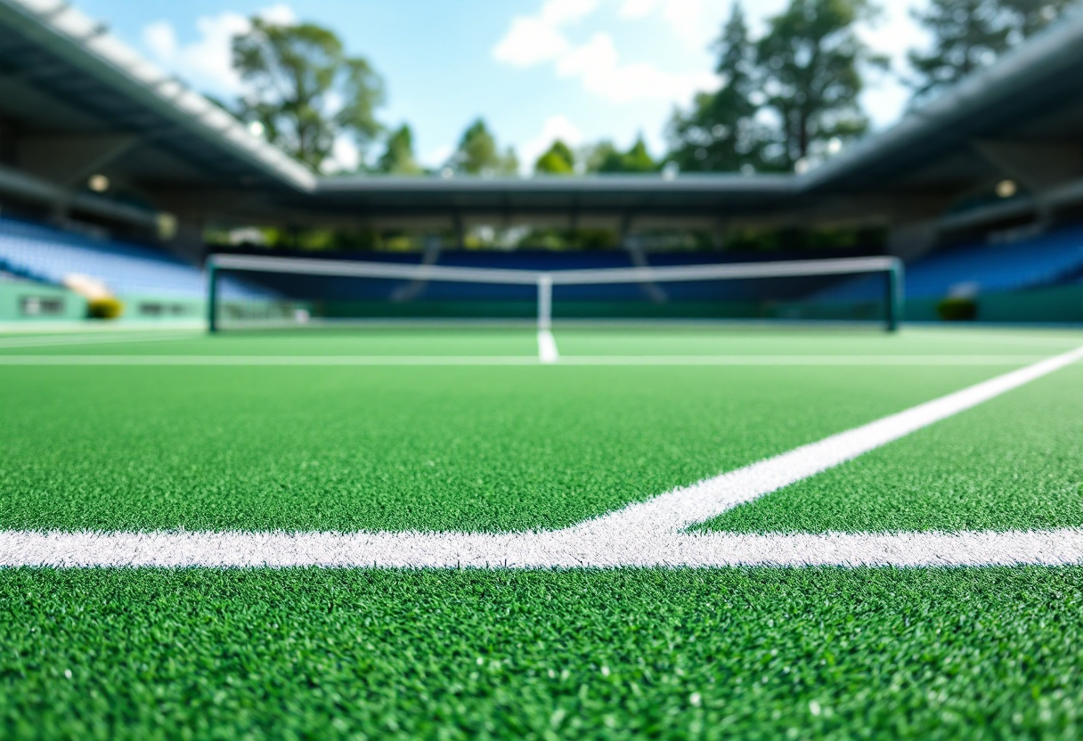 Giocatori di tennis in azione durante un incontro emozionante