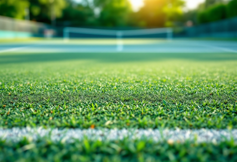 Giocatori di tennis in azione durante un incontro