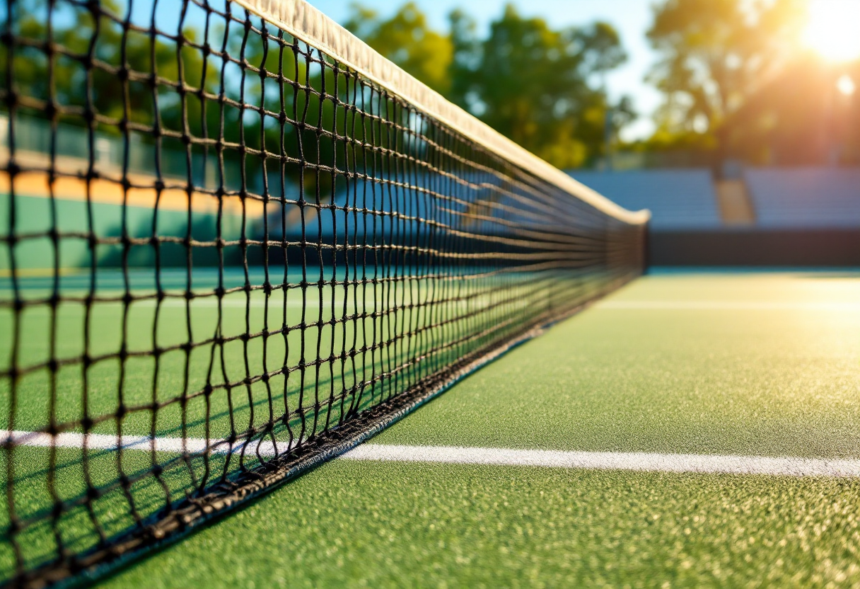 Giocatori di tennis in azione durante tornei internazionali