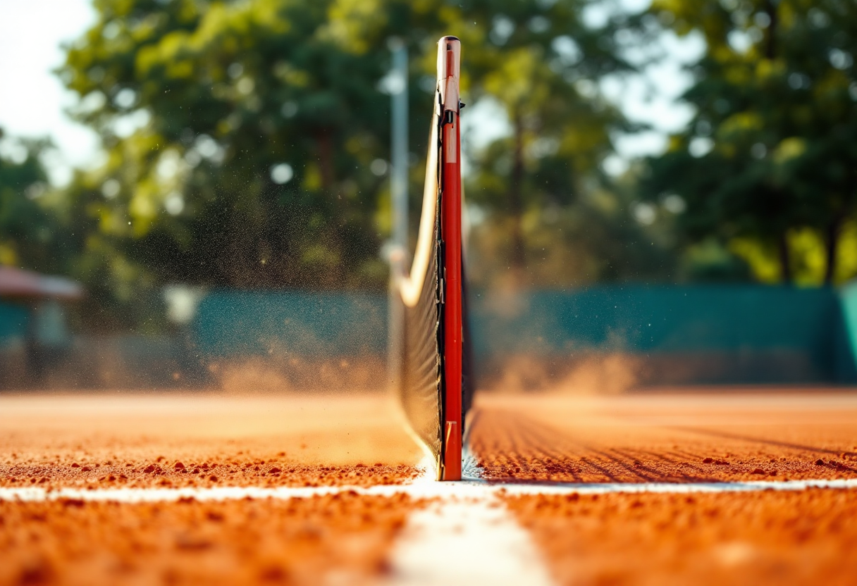 Musetti e Berrettini durante una partita di tennis