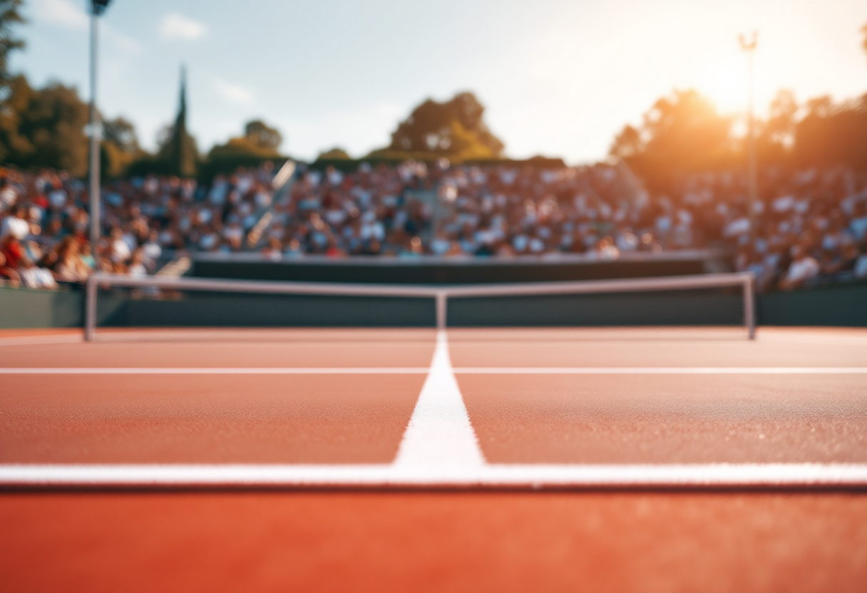 Giocatori di tennis in azione durante una partita emozionante