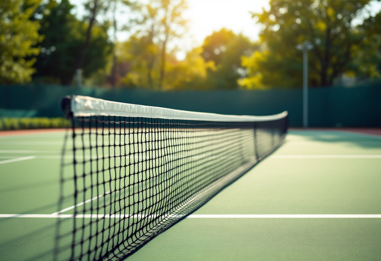 Giocatori di tennis in azione durante un torneo emozionante