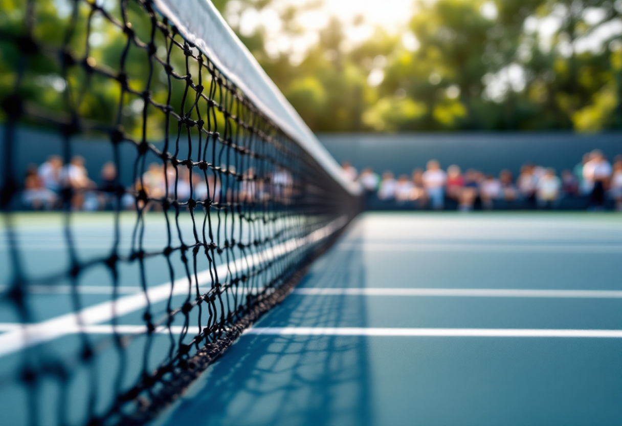 Giocatori in azione al Trofeo Bonfiglio di tennis