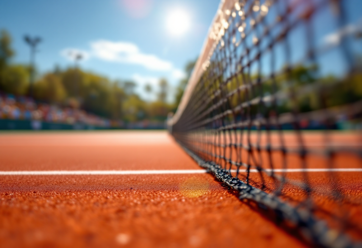 Alexander Bublik in azione sul campo da tennis