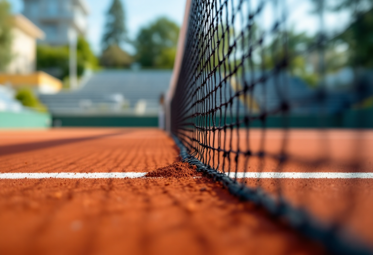 Carlos Alcaraz mostra un gesto di sportività durante un match