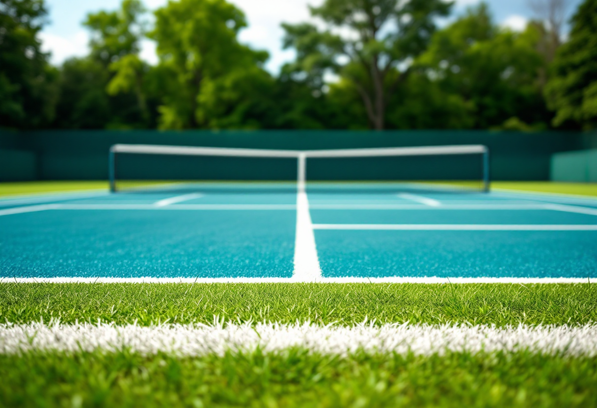 Carlos Alcaraz in azione contro Tommy Paul