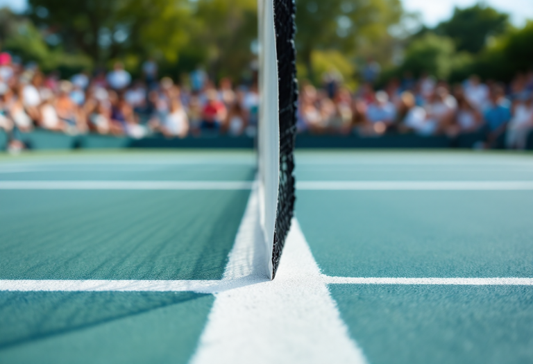 Djokovic in azione durante il match ai quarti di finale