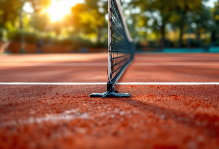 Jacopo Vasami in azione durante un torneo di tennis