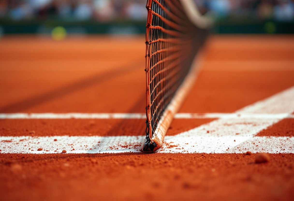Lorenzo Musetti in azione sulla terra battuta