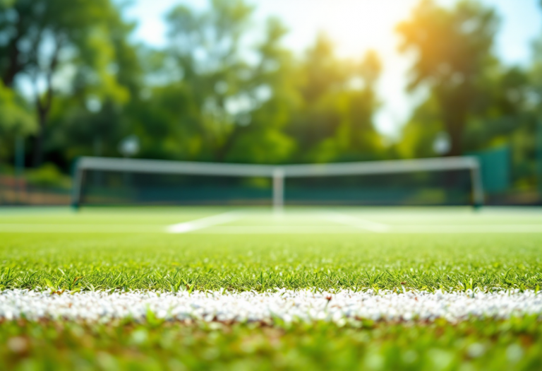Nardi e Bellucci in campo durante un match di tennis