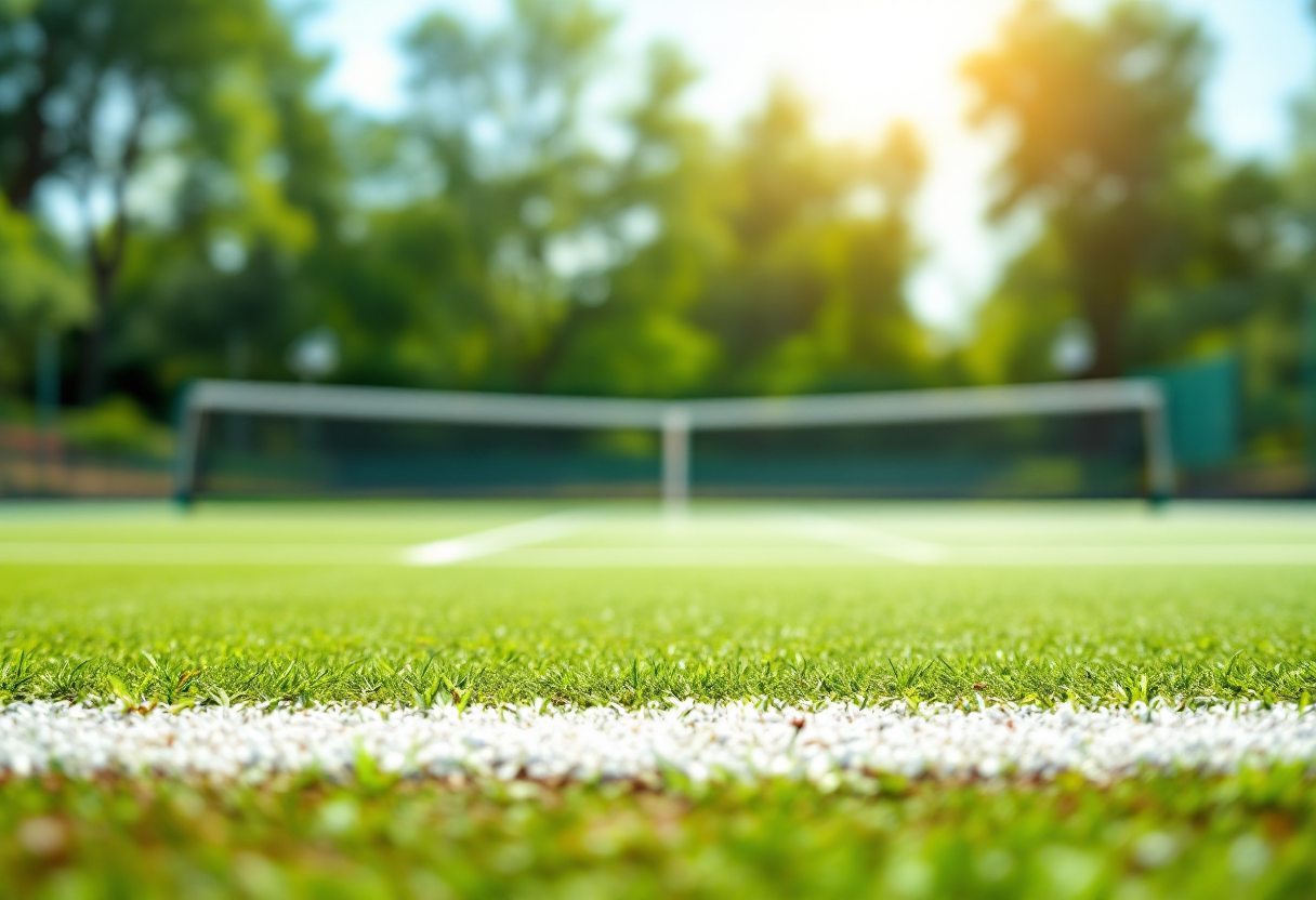 Nardi e Bellucci in campo durante un match di tennis
