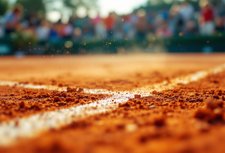 Giocatori in azione durante le semifinali del Roland Garros